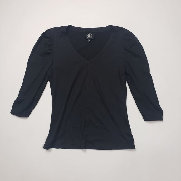 Bobeau Puff Sleeve Butter Top Womens Size XS Black V-Neck ¾ Sleeve Coquette NWOT - Picture 14 of 16